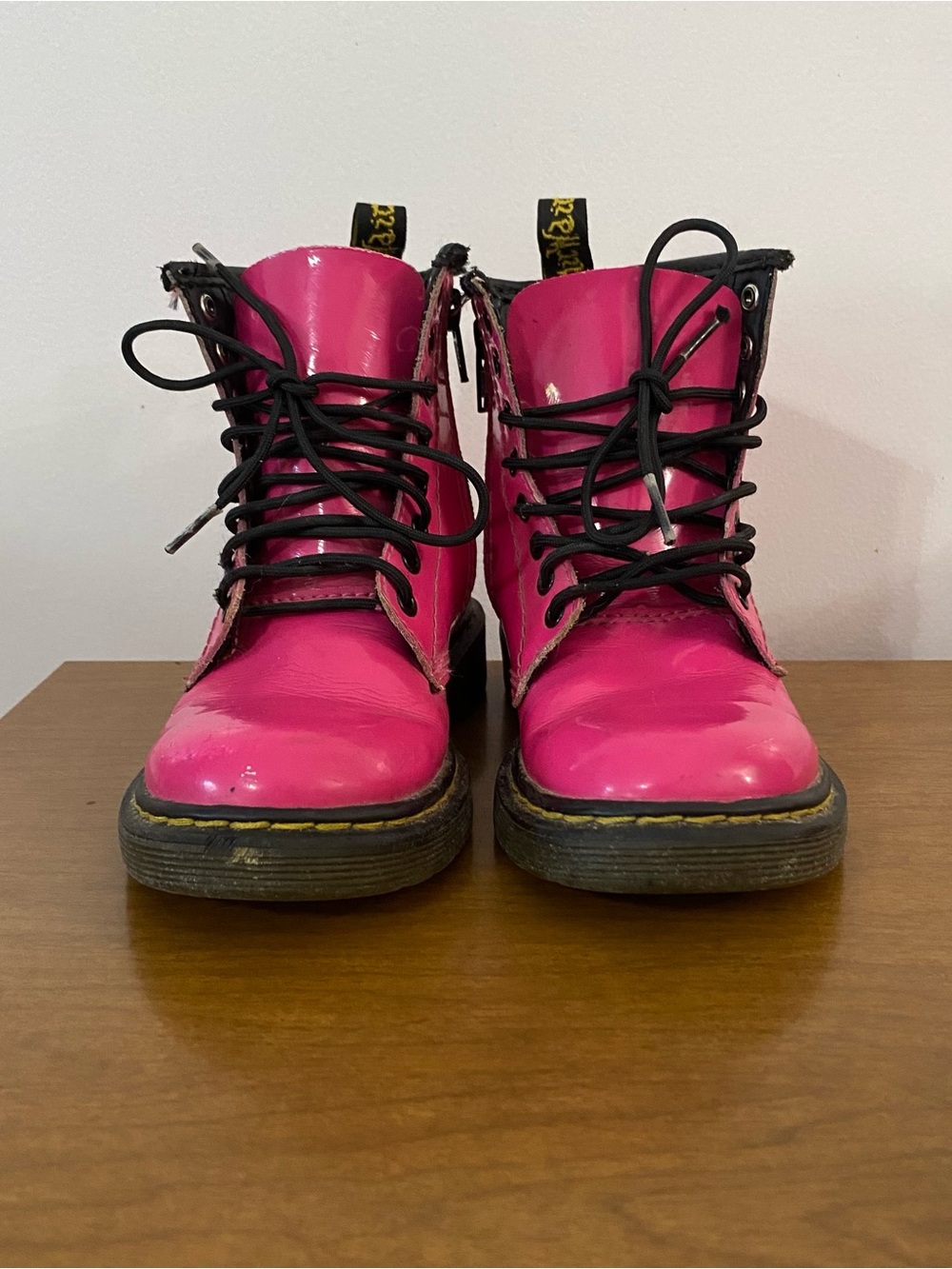 Dr. Martens Bright Pink Lace-Up Kids Combat Boots